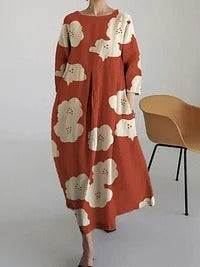 Women's Japanese Art Simple Floral Print Women's Dresses