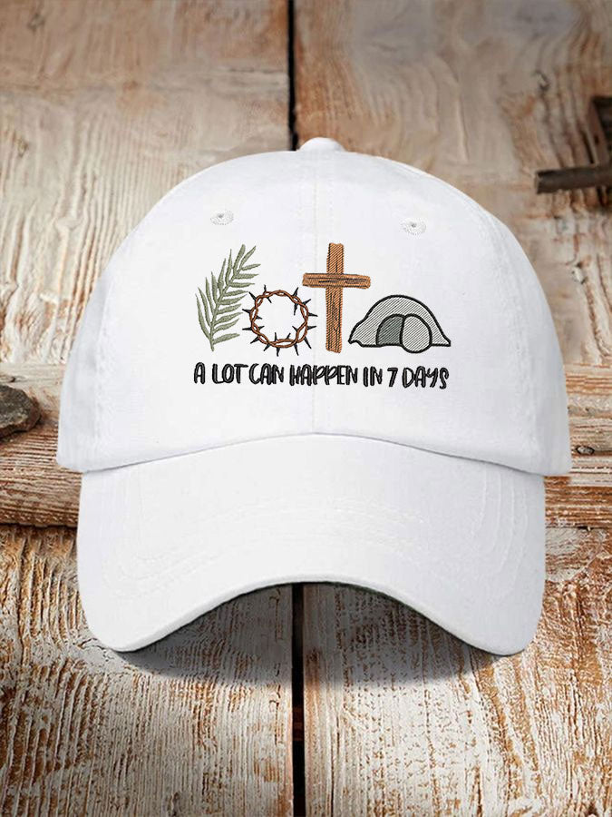 Unisex Easter Faith A Lot Can Happen In 7 Days Printed Hat