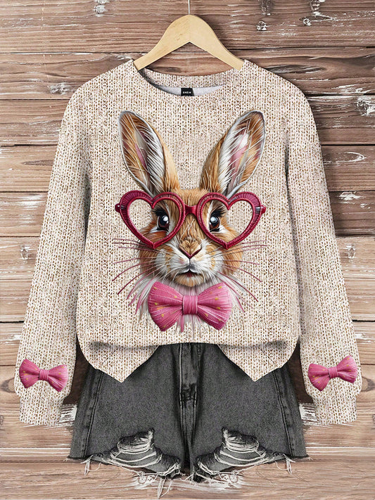 Women's Easter Bunny Print Sweatshirt