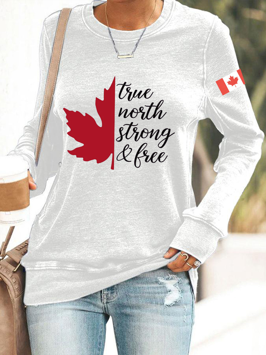 Women's Free and Strong Canada Printed Sweatshirt