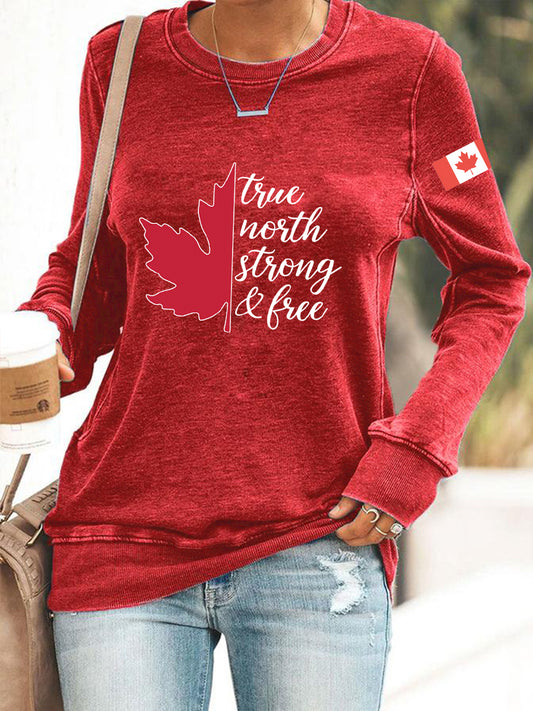 Women's Free and Strong Canada Printed Sweatshirt