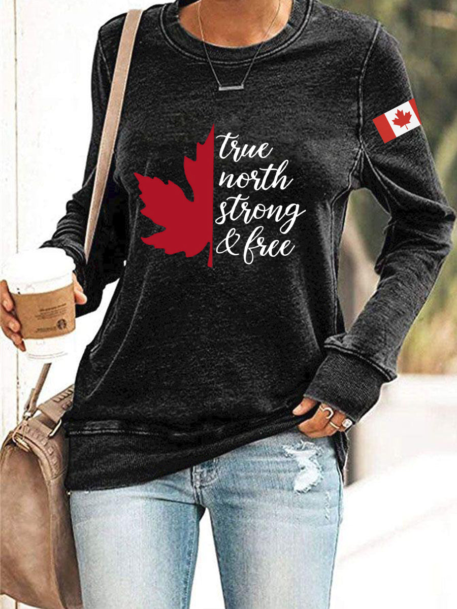 Women's Free and Strong Canada Printed Sweatshirt