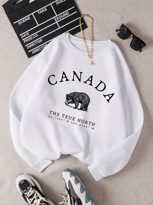 Women's Canada The True North Bear Print Sweatshirt