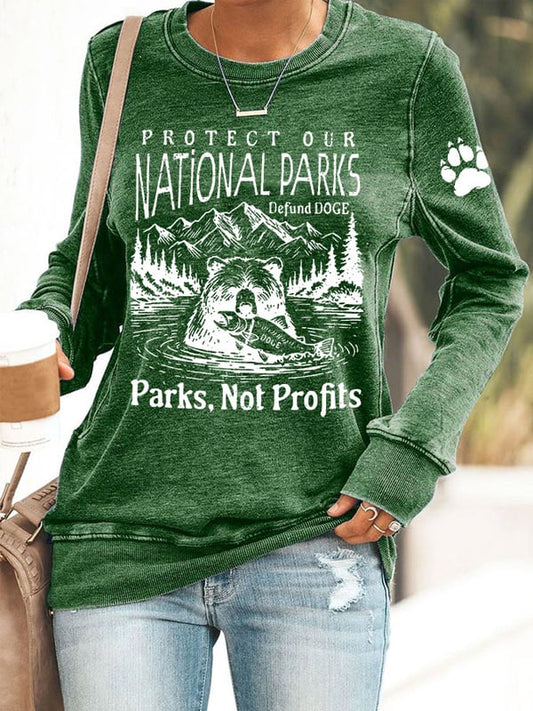 Women's Protect Our National Parks Printed Sweatshirt