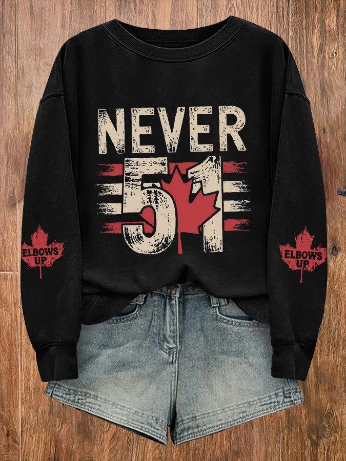 Women's Canada Never 51 Printed Long Sleeve Sweatshirt