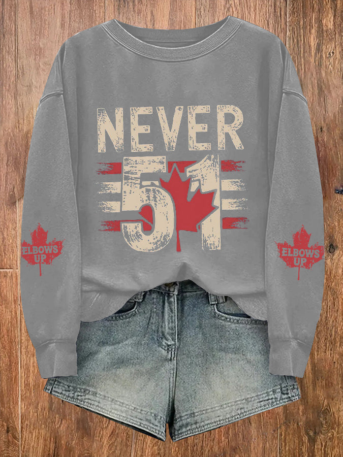 Women's Canada Never 51 Printed Long Sleeve Sweatshirt