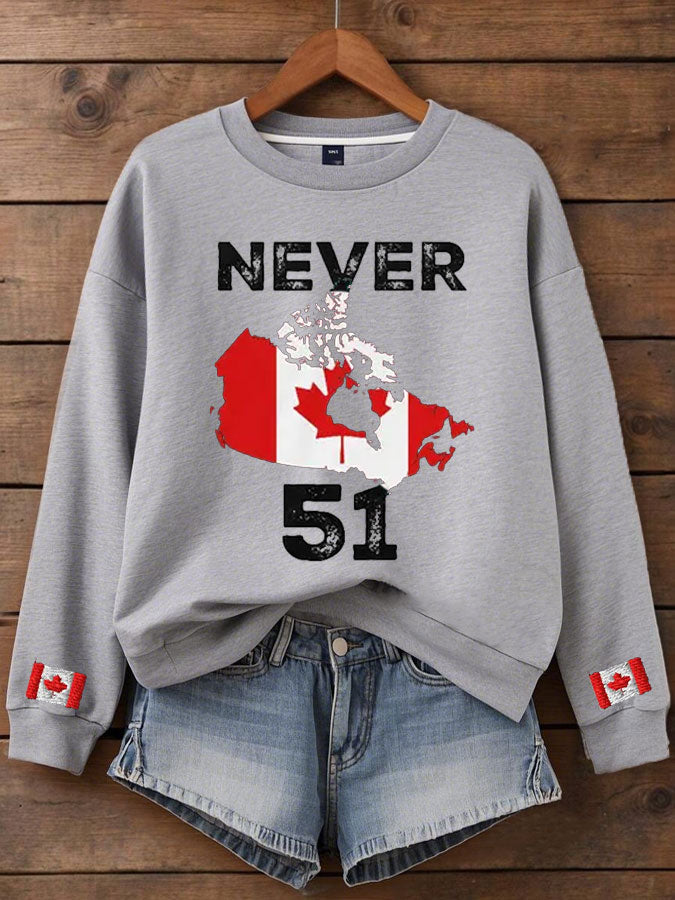 Women's Canada Never 51 Printed Sweatshirt