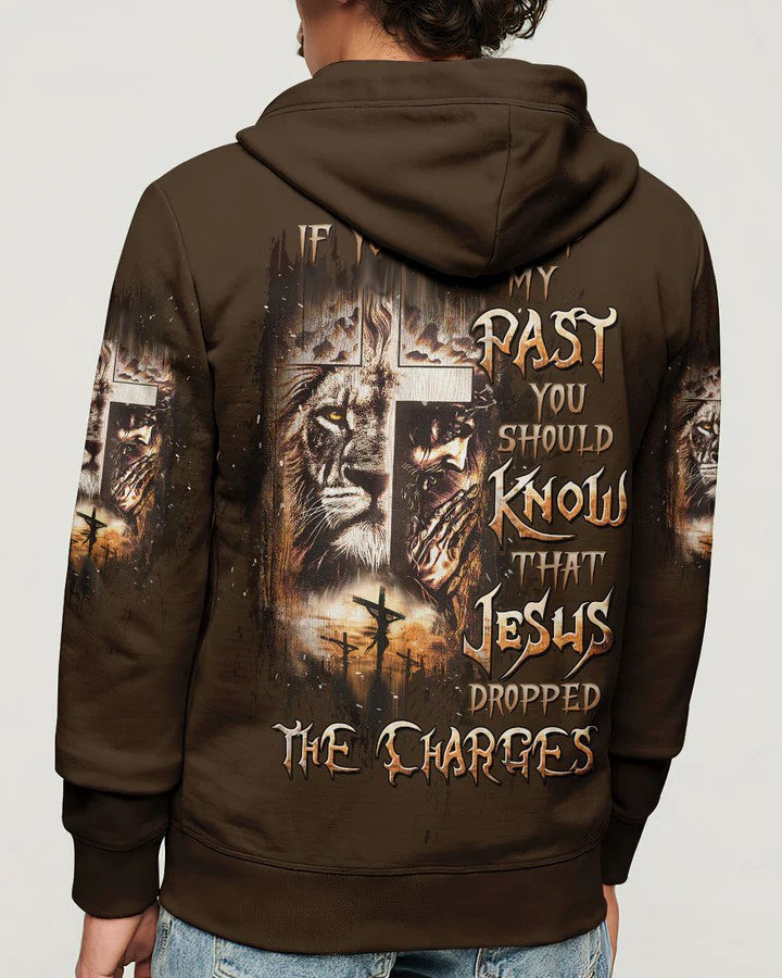 Men's Jesus Dropped The Charges Lion Print Hoodie