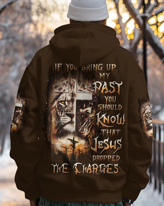 Men's Jesus Dropped The Charges Lion Print Hoodie