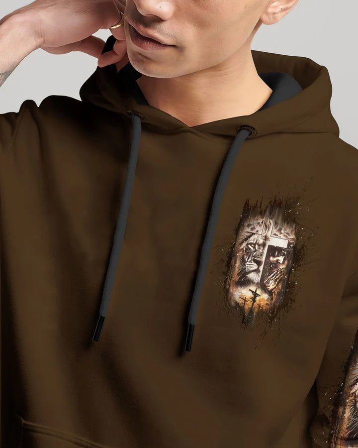 Men's Jesus Dropped The Charges Lion Print Hoodie