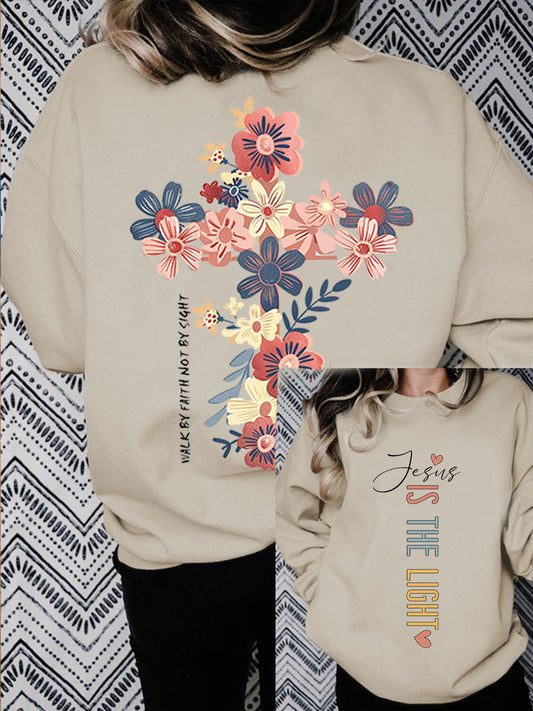 Women's Jesus Is The Light Print Sweatshirt