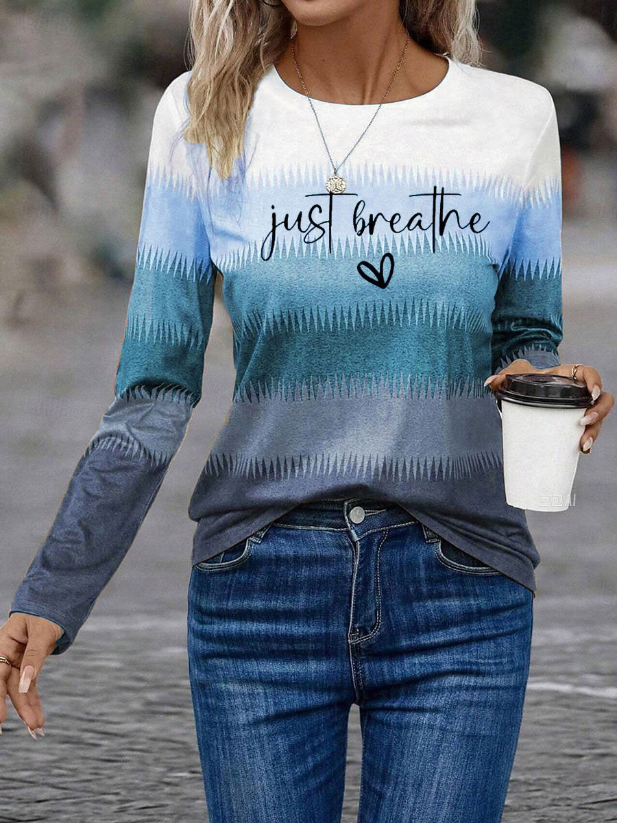 Women's Just Breath Printed Sweatshirt