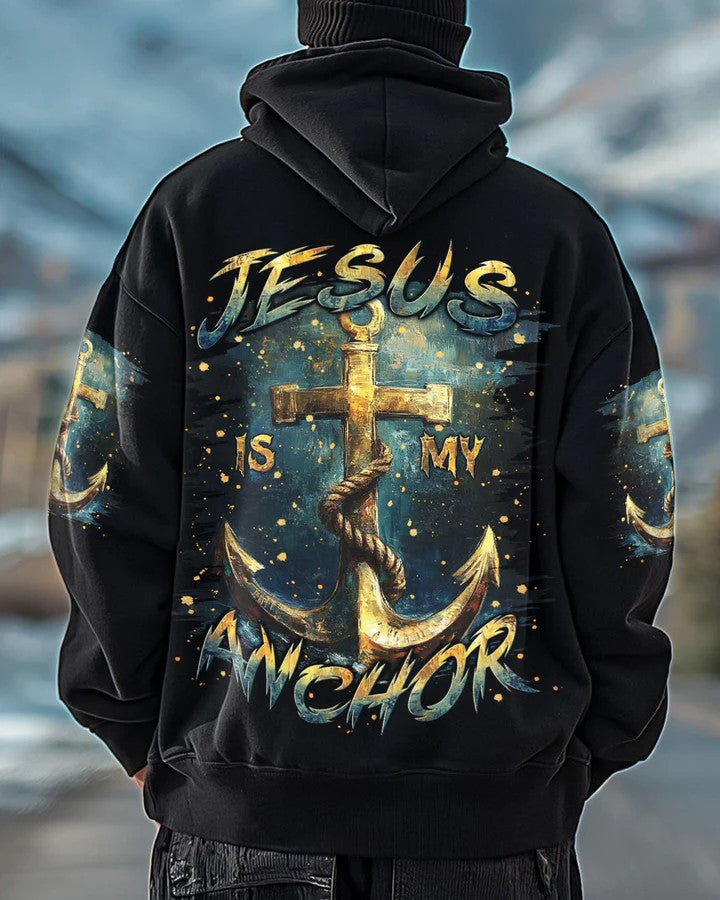 Men's Jesus Is My Anchor Print Hoodie