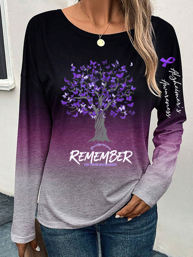 Women's Alzheimer's Awareness Remember For Those Who Cannot Printed Top