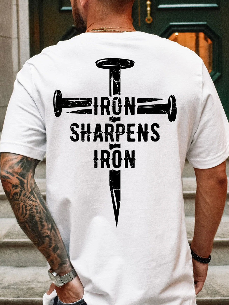 Men's "IRON SHARPENS IRON" printed T-shirt