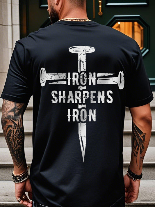 Men's "IRON SHARPENS IRON" printed T-shirt