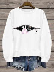 Women's Funny Easter Hip Hop Bunny Casual Sweatshirt