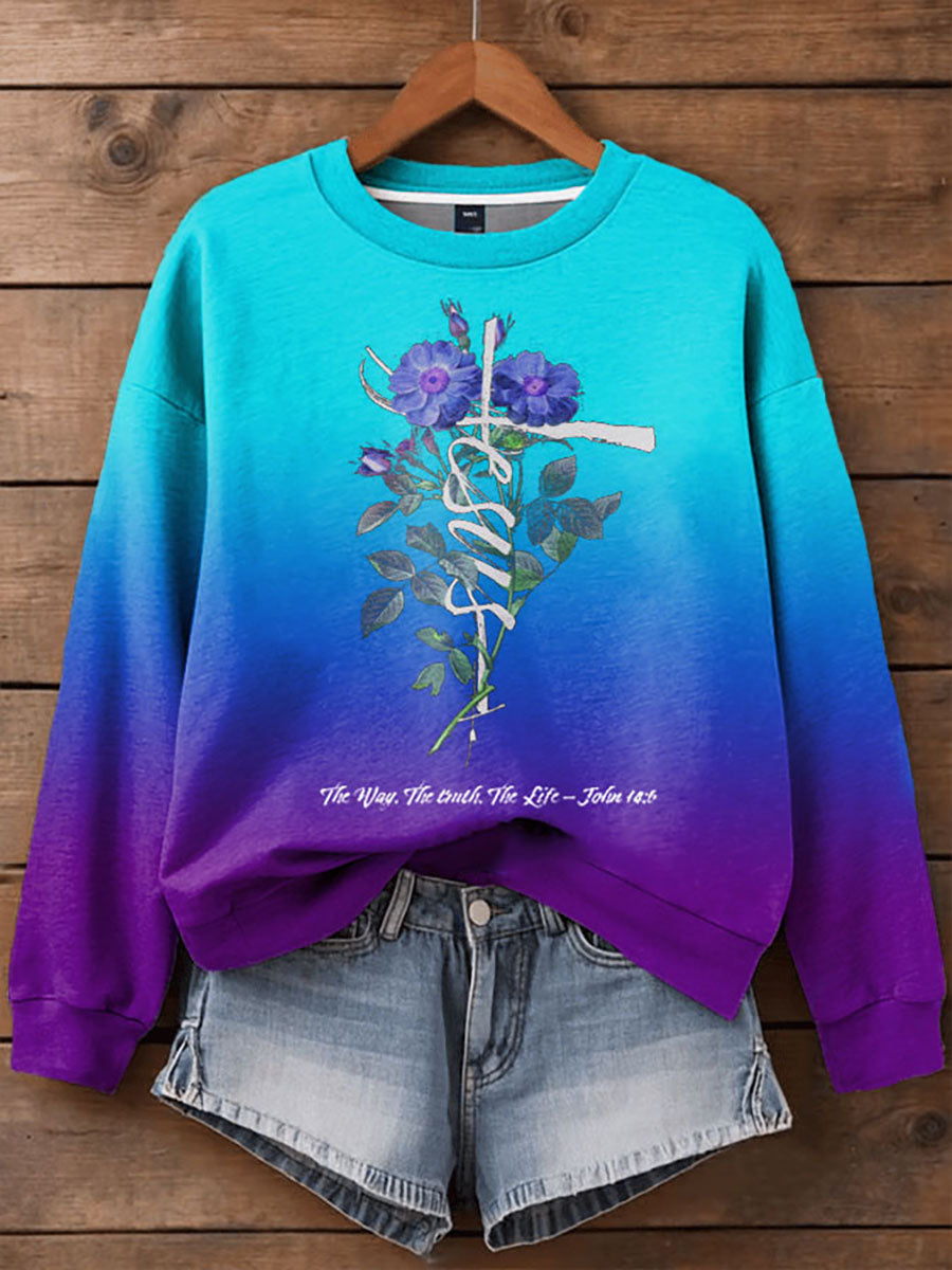 Women's Faith Printed Long Sleeve Sweatshirt