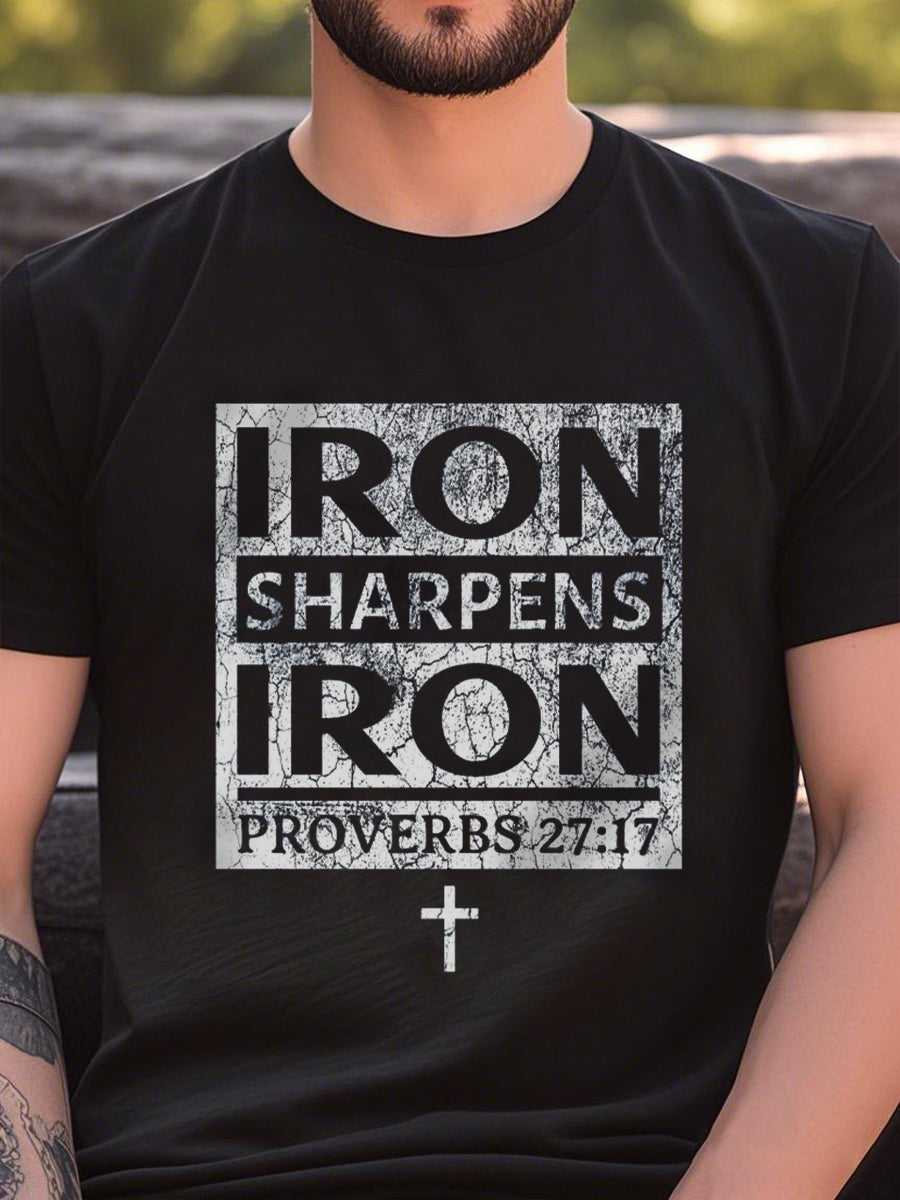 Men's "IRON SHARPENS IRON" printed T-shirt