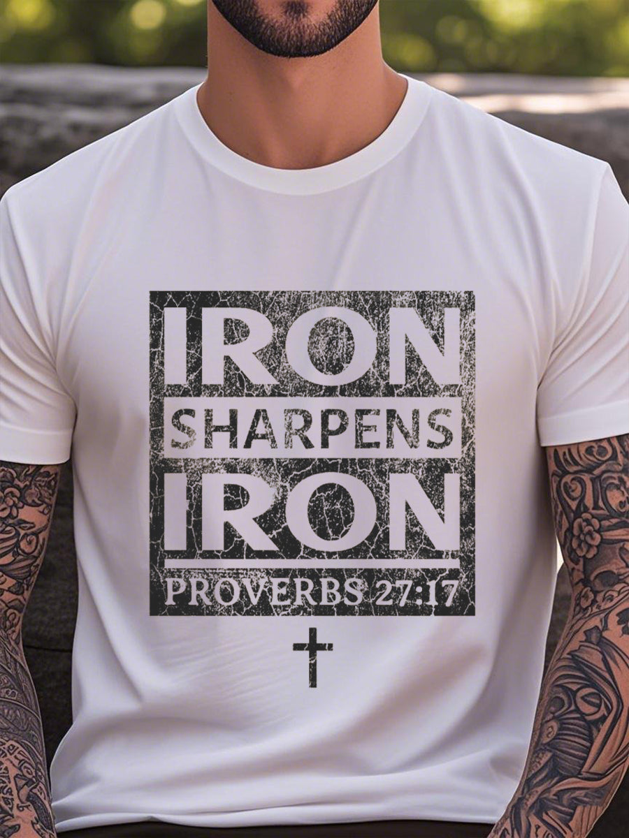 Men's "IRON SHARPENS IRON" printed T-shirt