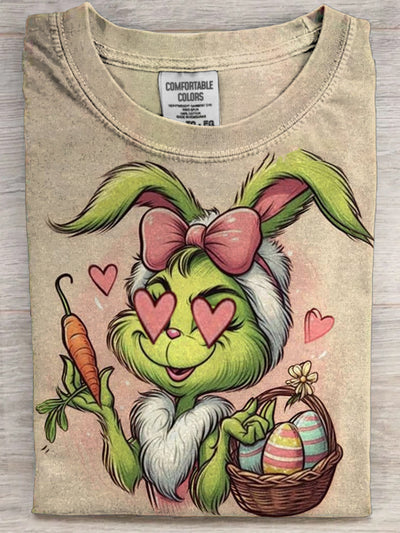 Women's Easter Grinch Printed Shirt Sleeve T-Shirt