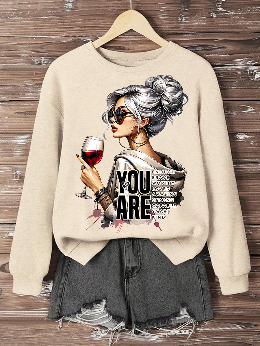 Women's You Are Enough Printed Sweatshirt