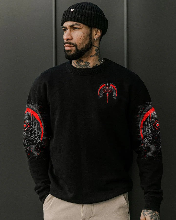 Men's Forgiven Cross Wings Print Sweatshirt