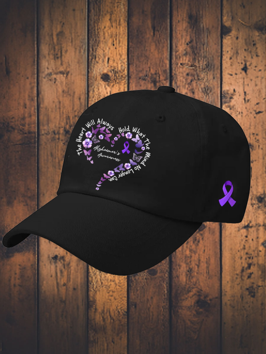 Unisex Alzheimer's Awareness The Heart Will Always Hold What The Mind No Longer Can Printed Hat