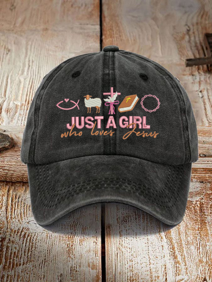 Unisex Just A Girl Who Loves Jesus Print Hat