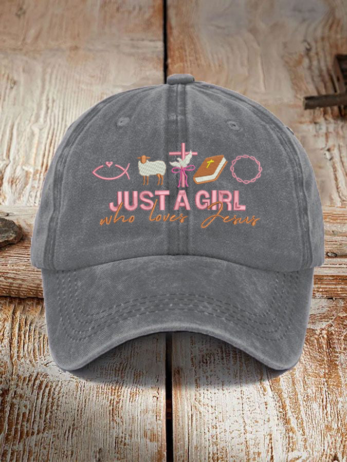 Unisex Just A Girl Who Loves Jesus Print Hat