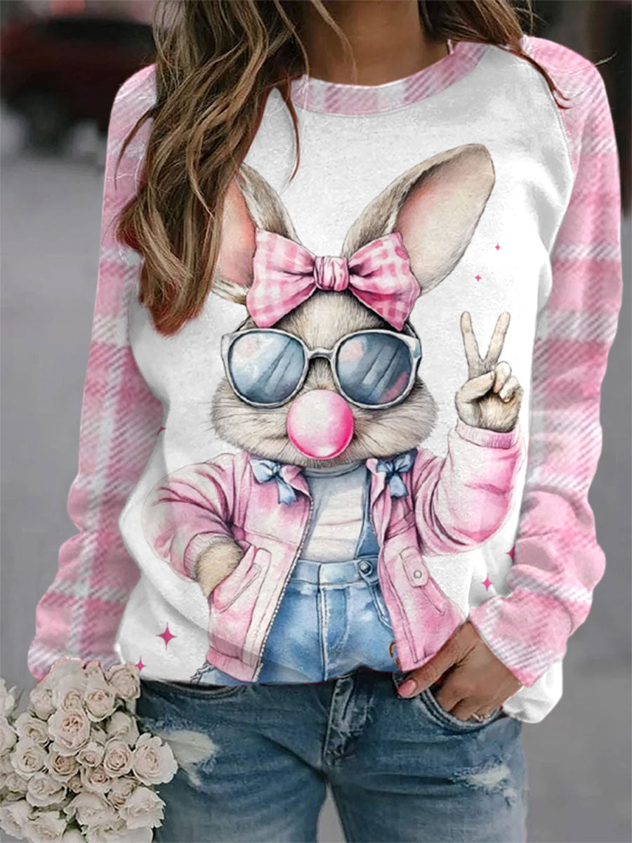 Women's Rabbit Art Print Sweatshirt