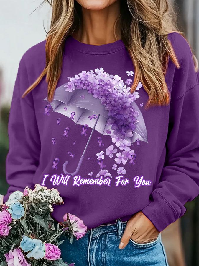 Women's Purple Ribbon Alzheimer's Awareness Sweatshirt