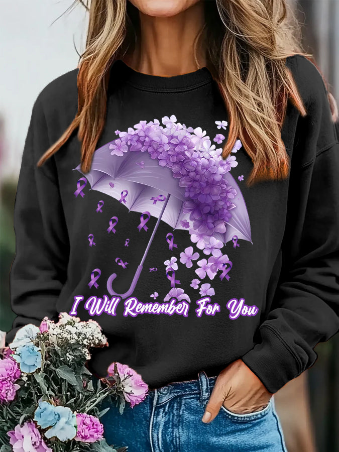 Women's Purple Ribbon Alzheimer's Awareness Sweatshirt