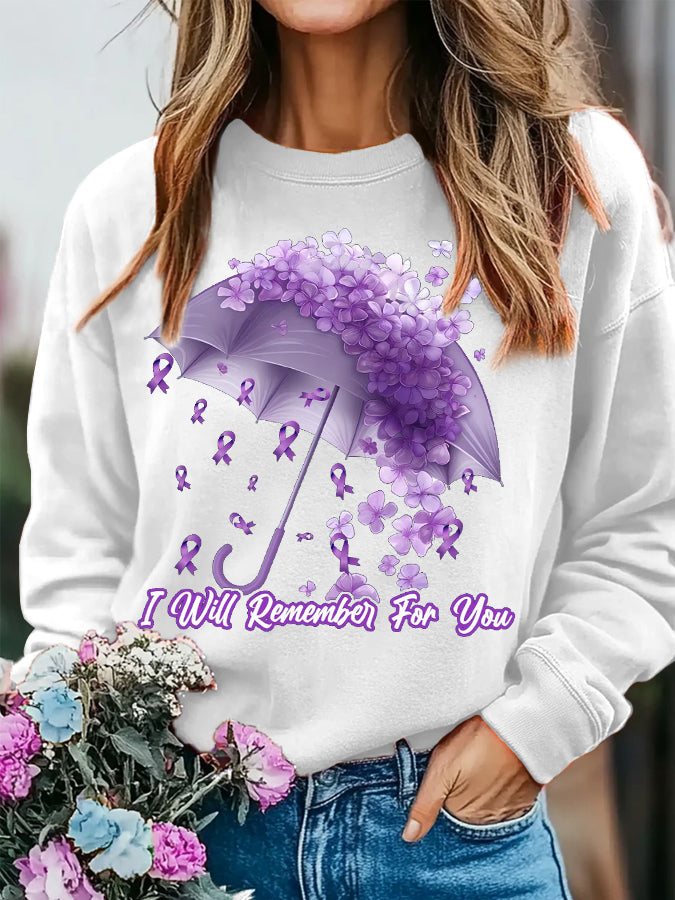 Women's Purple Ribbon Alzheimer's Awareness Sweatshirt