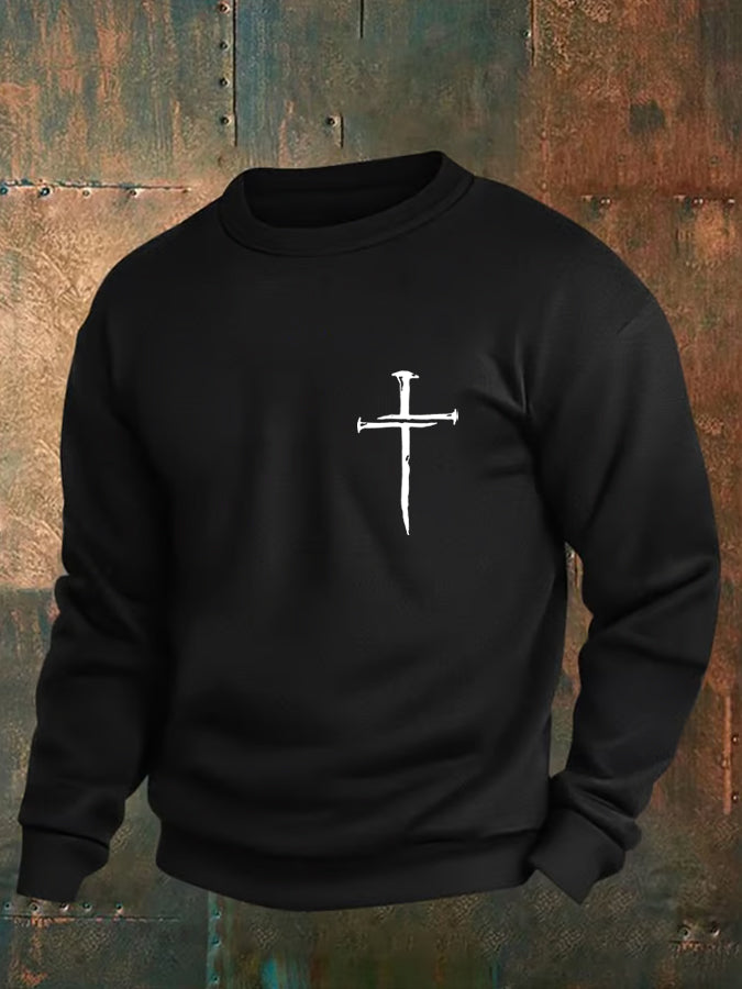 Men's Cross Faith Christian Casual Sweatshirt