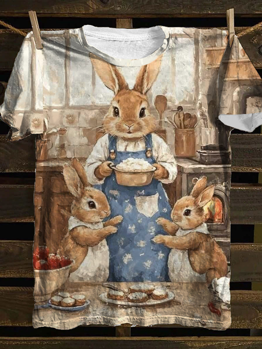 Women's Easter Bunny Print T-Shirt