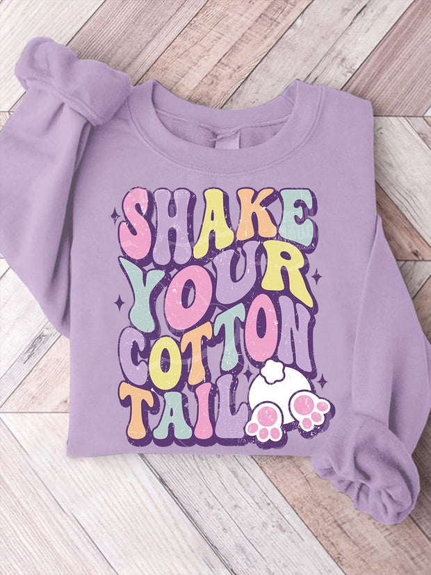 Women's Easter Shake Your Cotton Tail Print Sweatshirt