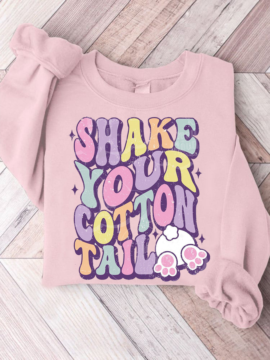 Women's Easter Shake Your Cotton Tail Print Sweatshirt