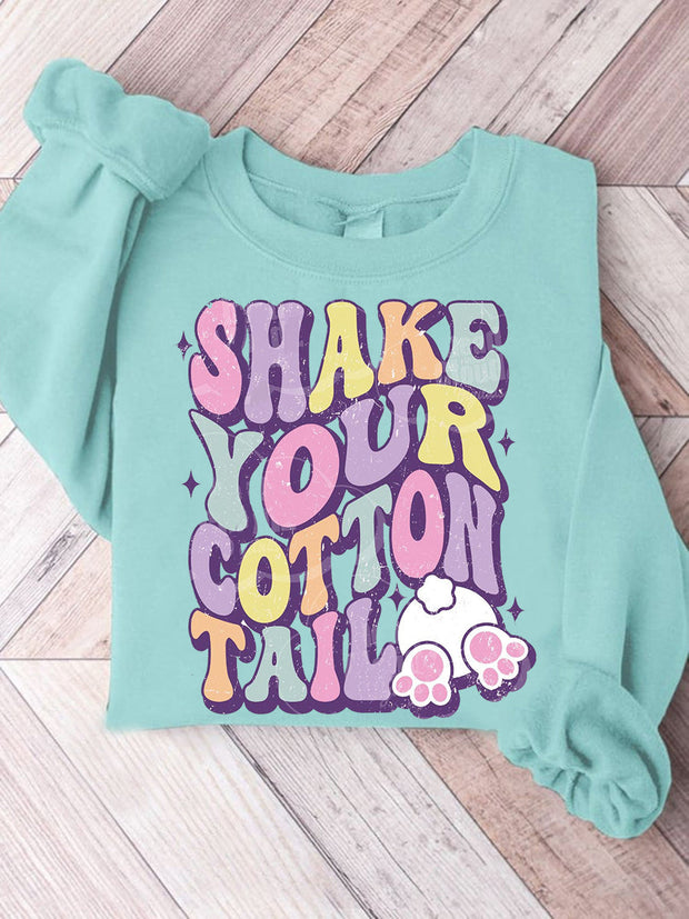 Women's Easter Shake Your Cotton Tail Print Sweatshirt