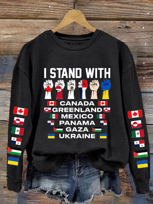 Women's I Stand With Canada Printed Sweatshirt