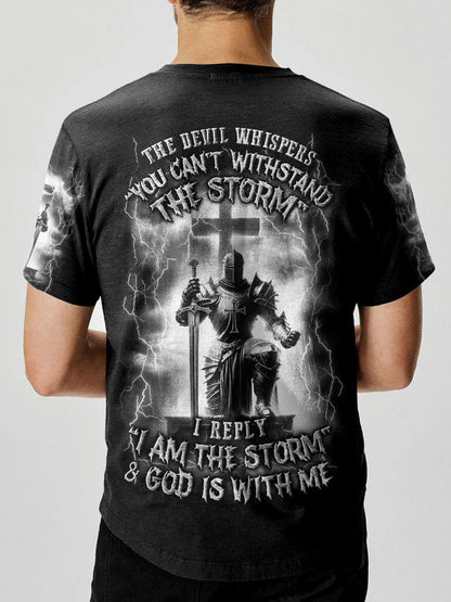 Men's I Am The Storm And God Is With Me Printed T-Shirt