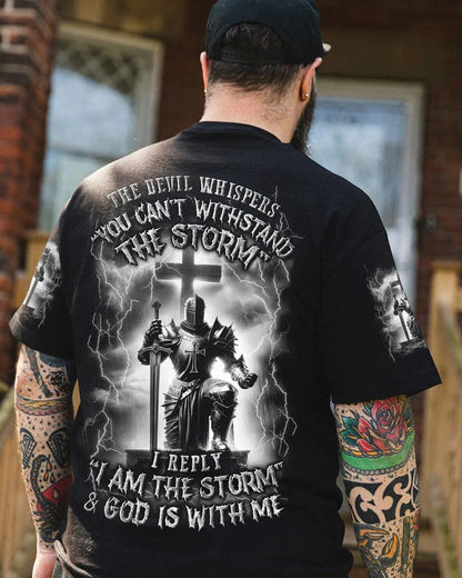 Men's I Am The Storm And God Is With Me Printed T-Shirt