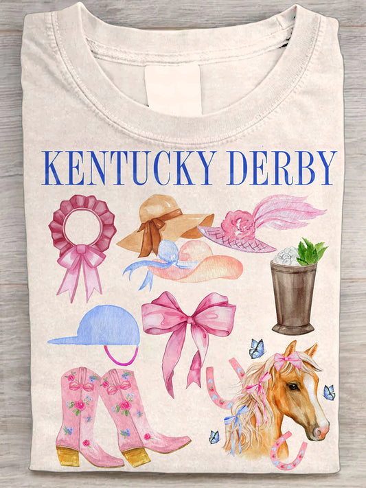 Women's Derby Horse Print T-Shirt