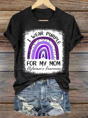 Women's I Wear Purple For My Mom Alzheimer's Awareness Tee