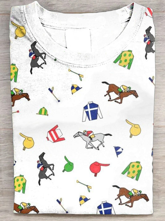 Women's Derby Horse Print T-Shirt