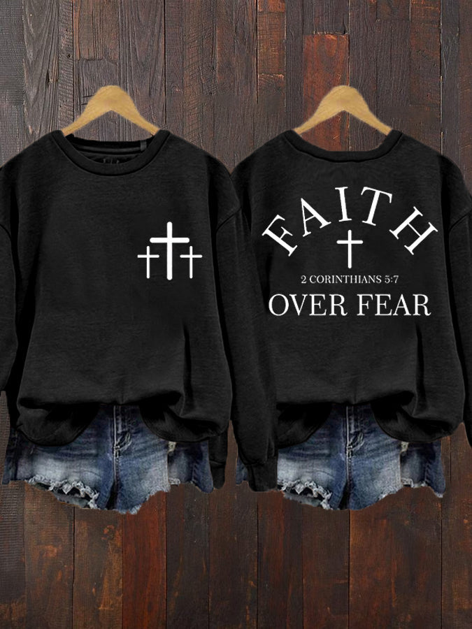 Women‘s Faith Over Fear Casual Sweatshirt