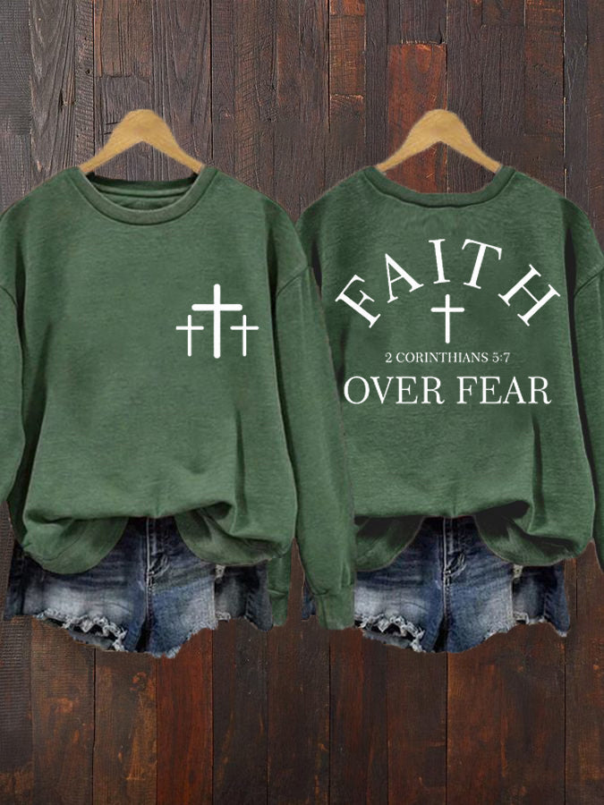 Women‘s Faith Over Fear Casual Sweatshirt