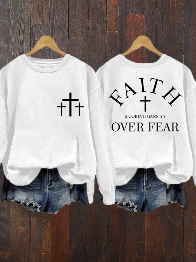 Women‘s Faith Over Fear Casual Sweatshirt