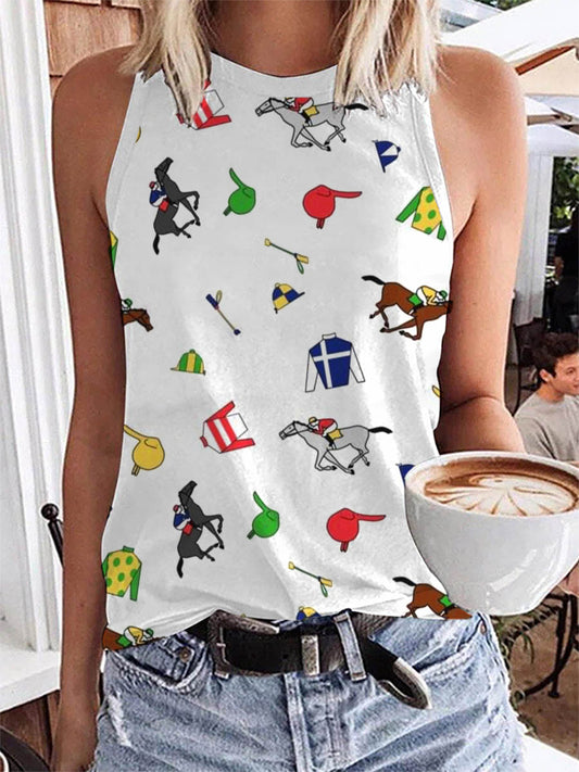 Womens Derby Horse Print Vest