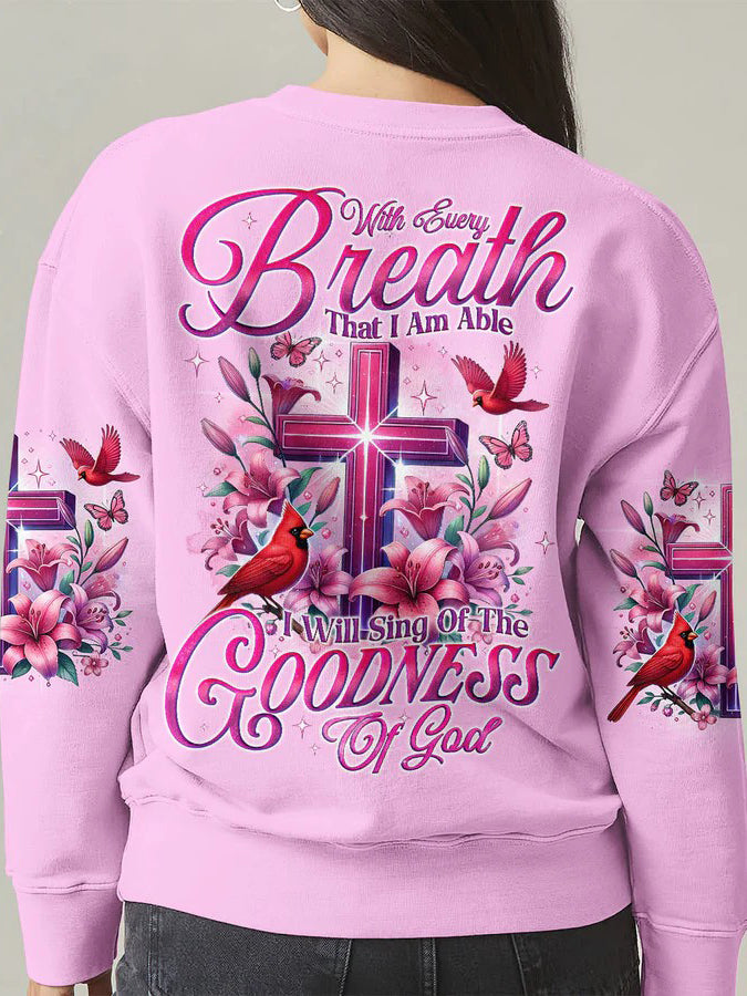 Women's I Will Sing Of The Goodness Of God Cardinals Print Sweatshirt